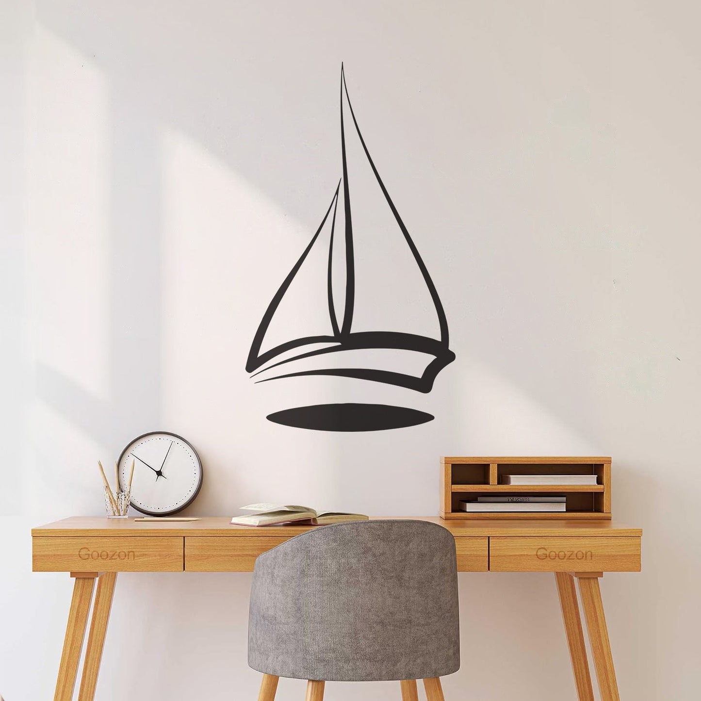 Fine Carving Stickers Boat Sailboat Sea Ocean Ship Do Not Damage The Wall Surface