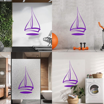 Fine Carving Stickers Boat Sailboat Sea Ocean Ship Do Not Damage The Wall Surface