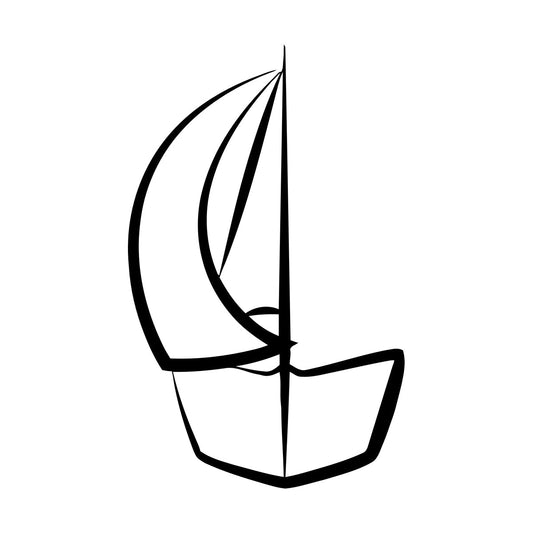 Boat Sailboat Ship Silhouette Sea Ocean Wall Stickers Multi Color Selection