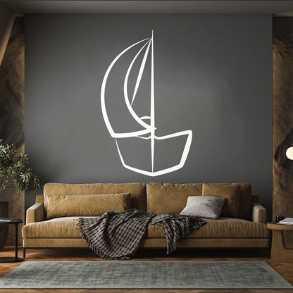 Boat Sailboat Ship Silhouette Sea Ocean Wall Stickers Multi Color Selection