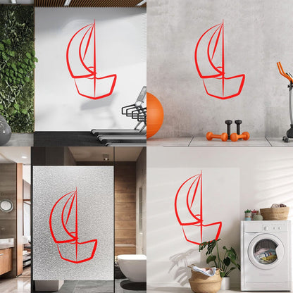 Boat Sailboat Ship Silhouette Sea Ocean Wall Stickers Multi Color Selection