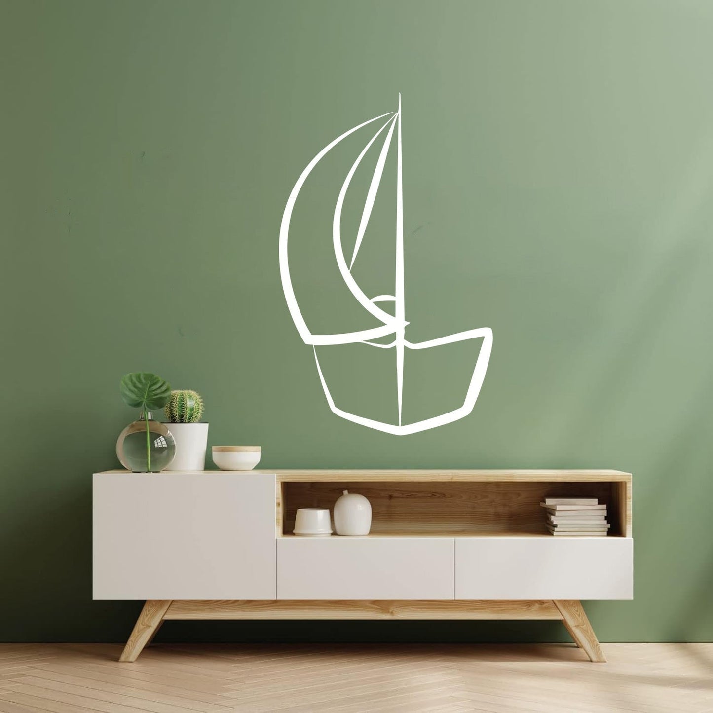 Boat Sailboat Ship Silhouette Sea Ocean Wall Stickers Multi Color Selection