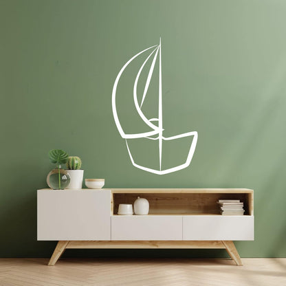 Boat Sailboat Ship Silhouette Sea Ocean Wall Stickers Multi Color Selection