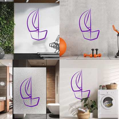 Boat Sailboat Ship Silhouette Sea Ocean Wall Stickers Multi Color Selection