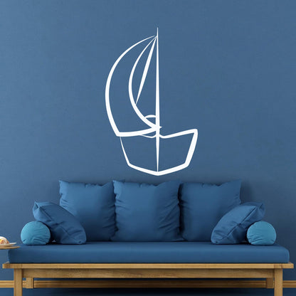 Boat Sailboat Ship Silhouette Sea Ocean Wall Stickers Multi Color Selection