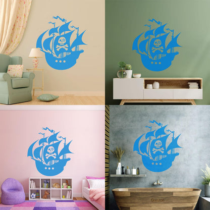 Pirates Ship Sea Ocean Sailors Wall Stickers Paster Paper Glass Stickers