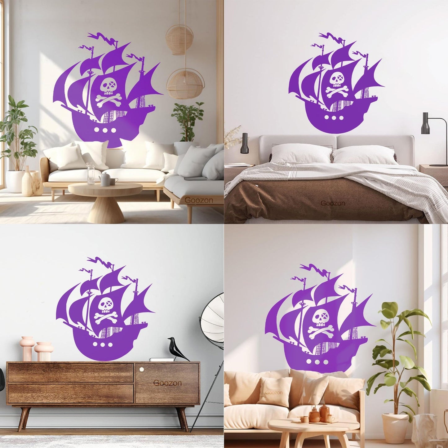 Pirates Ship Sea Ocean Sailors Wall Stickers Paster Paper Glass Stickers