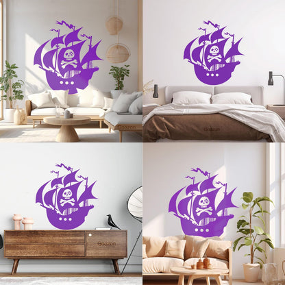 Pirates Ship Sea Ocean Sailors Wall Stickers Paster Paper Glass Stickers