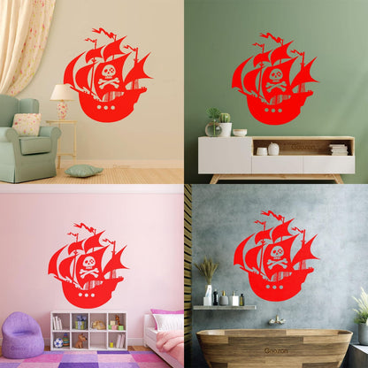 Pirates Ship Sea Ocean Sailors Wall Stickers Paster Paper Glass Stickers