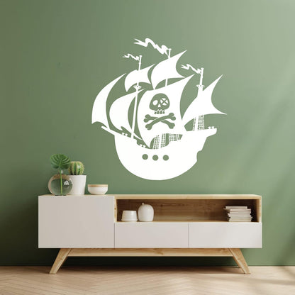 Pirates Ship Sea Ocean Sailors Wall Stickers Paster Paper Glass Stickers