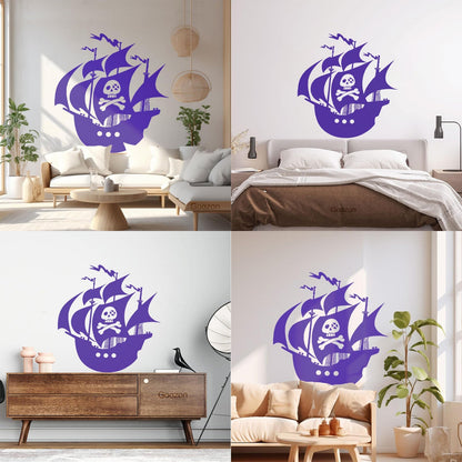 Pirates Ship Sea Ocean Sailors Wall Stickers Paster Paper Glass Stickers