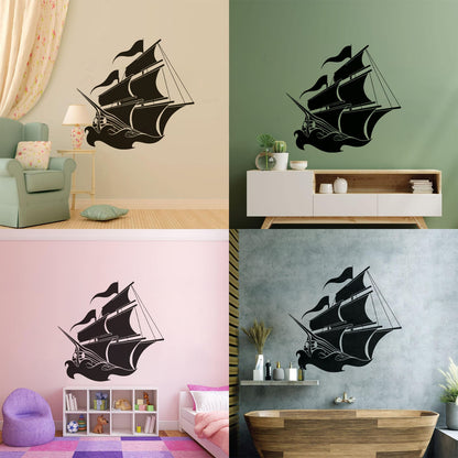 Ship Sails Sea Ocean Fine Carving Decals Self Adhesive