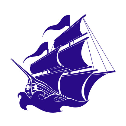 Ship Sails Sea Ocean Fine Carving Decals Self Adhesive