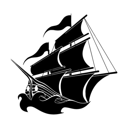 Ship Sails Sea Ocean Fine Carving Decals Self Adhesive