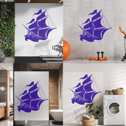 Ship Sails Sea Ocean Fine Carving Decals Self Adhesive