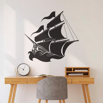 Ship Sails Sea Ocean Fine Carving Decals Self Adhesive