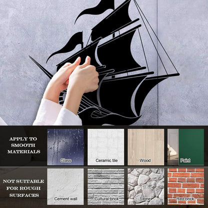 Ship Sails Sea Ocean Fine Carving Decals Self Adhesive