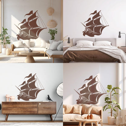 Ship Sails Sea Ocean Fine Carving Decals Self Adhesive