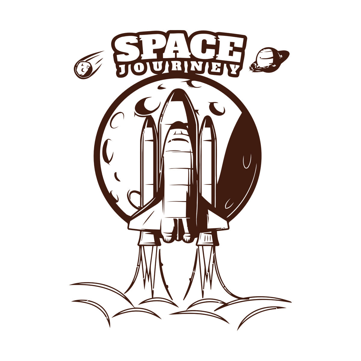 Lettering Decals Space Rocket Earth Moon Flight Planets Equipped With Transfer Film Kit