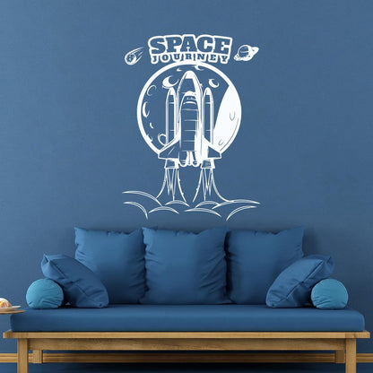Lettering Decals Space Rocket Earth Moon Flight Planets Equipped With Transfer Film Kit