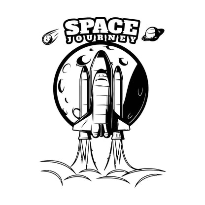 Lettering Decals Space Rocket Earth Moon Flight Planets Equipped With Transfer Film Kit