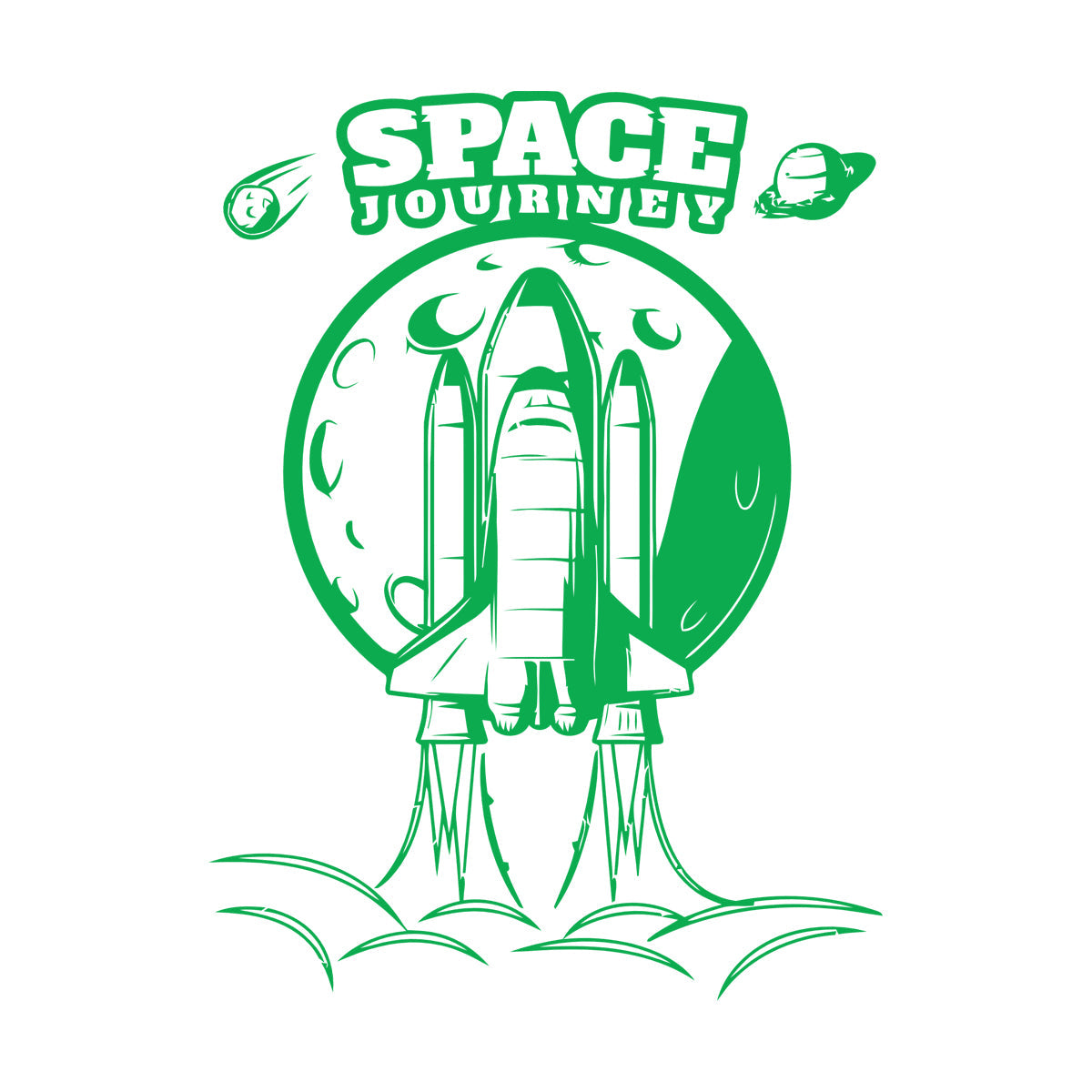 Lettering Decals Space Rocket Earth Moon Flight Planets Equipped With Transfer Film Kit