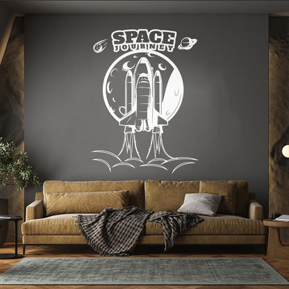Lettering Decals Space Rocket Earth Moon Flight Planets Equipped With Transfer Film Kit