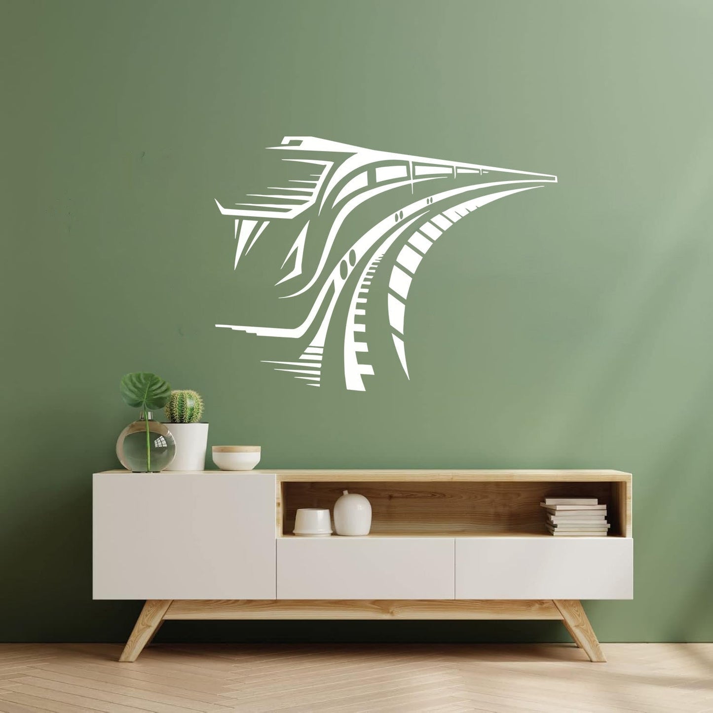 Wall Decals Paster Paper Train Transport Rails Multiple Size Options