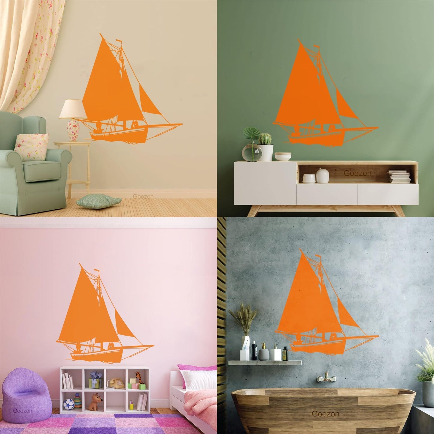 Mural And Wall Vinyl Decal Ship Yacht Marine Ocean Art Decoration