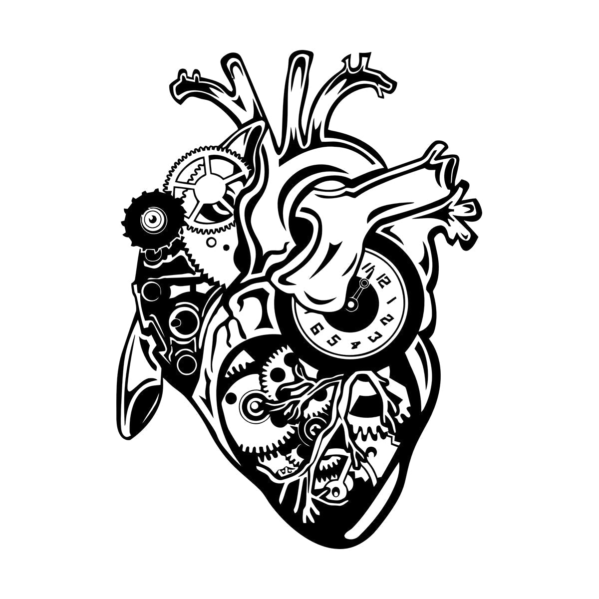 Wall Decals Pvc Steampunk Mechanical Heart Motor Engine Do Not Damage The Wall Surface