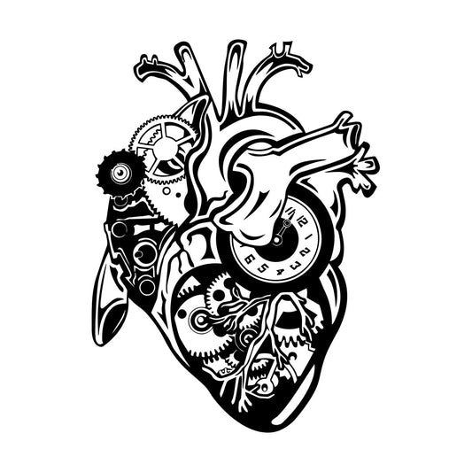 Wall Decals Pvc Steampunk Mechanical Heart Motor Engine Do Not Damage The Wall Surface