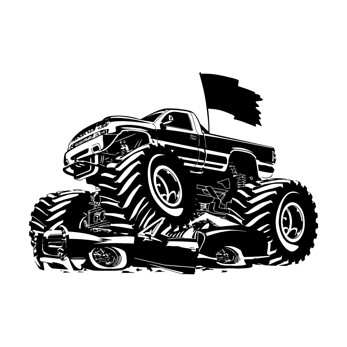 Wall Decals Paster Paper Monster Truck Aggressive Garage Home Equipped With Transfer Film Kit