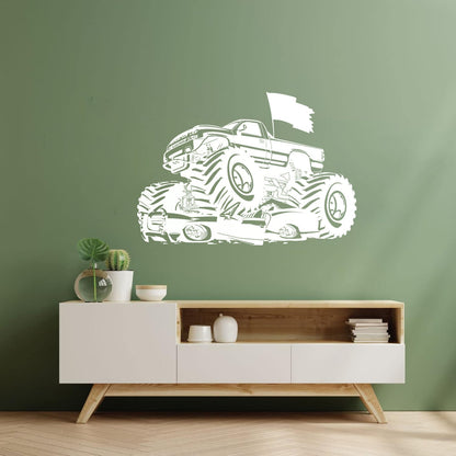 Wall Decals Paster Paper Monster Truck Aggressive Garage Home Equipped With Transfer Film Kit