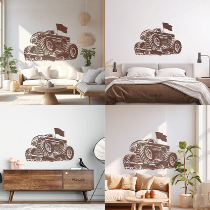 Wall Decals Paster Paper Monster Truck Aggressive Garage Home Equipped With Transfer Film Kit