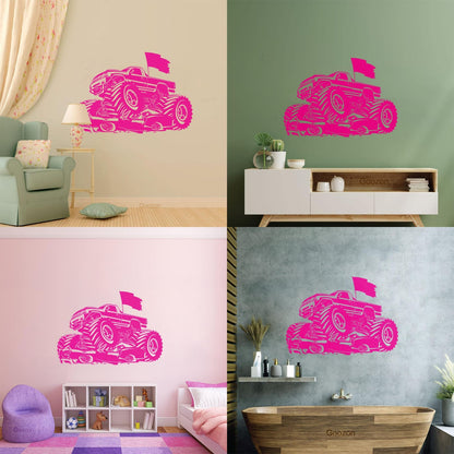 Wall Decals Paster Paper Monster Truck Aggressive Garage Home Equipped With Transfer Film Kit