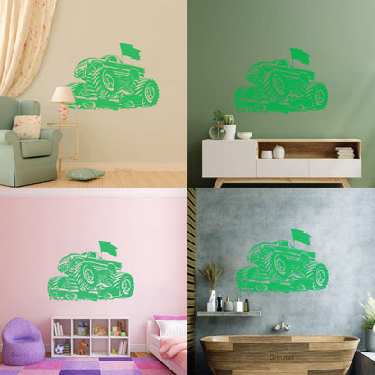 Wall Decals Paster Paper Monster Truck Aggressive Garage Home Equipped With Transfer Film Kit
