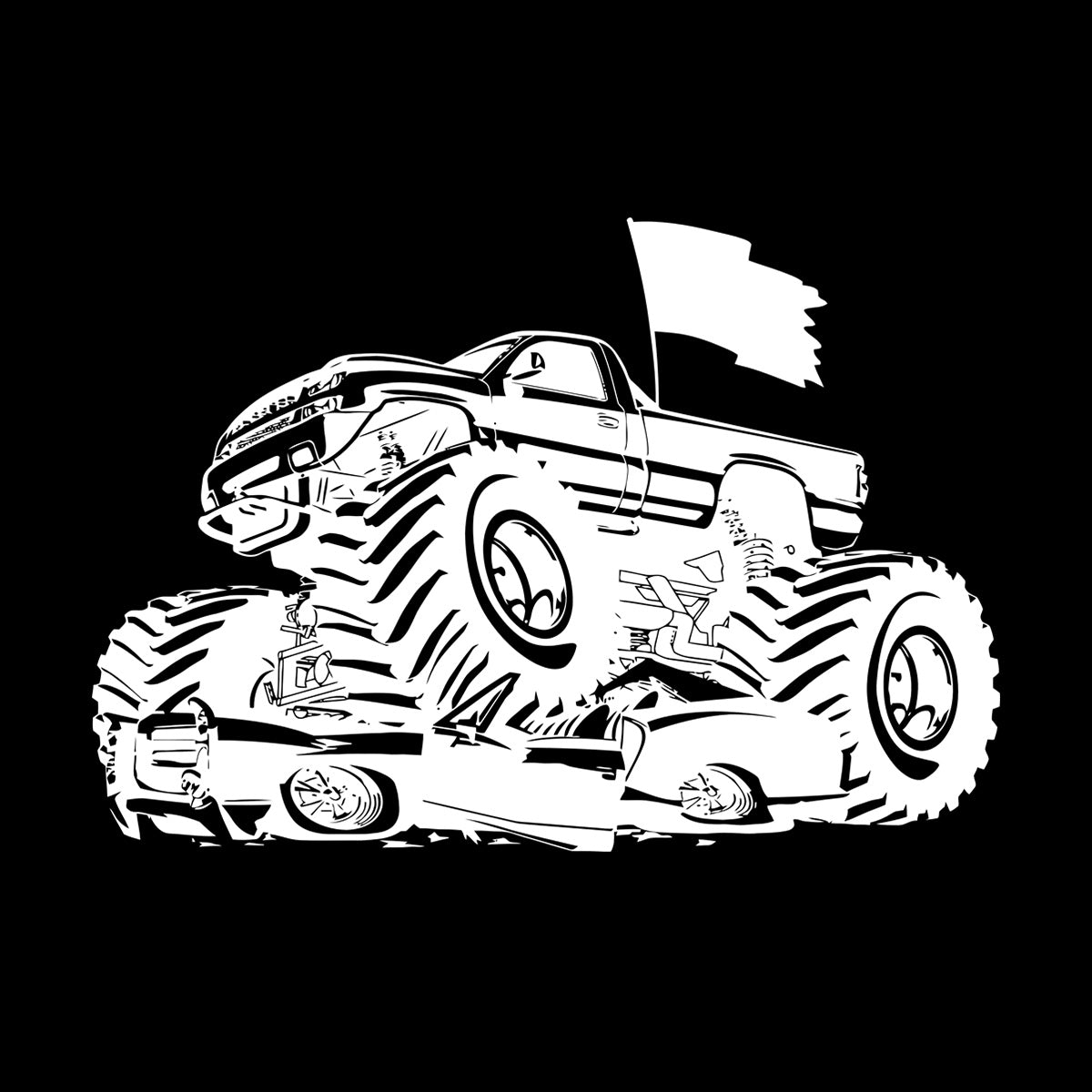 Wall Decals Paster Paper Monster Truck Aggressive Garage Home Equipped With Transfer Film Kit