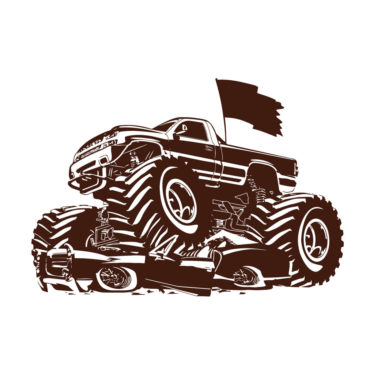 Wall Decals Paster Paper Monster Truck Aggressive Garage Home Equipped With Transfer Film Kit