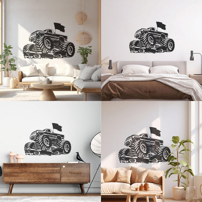 Wall Decals Paster Paper Monster Truck Aggressive Garage Home Equipped With Transfer Film Kit