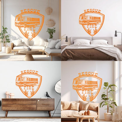 Wall Stickers Paster Paper Rescue Team Fire Protection Profession Personalized Customization