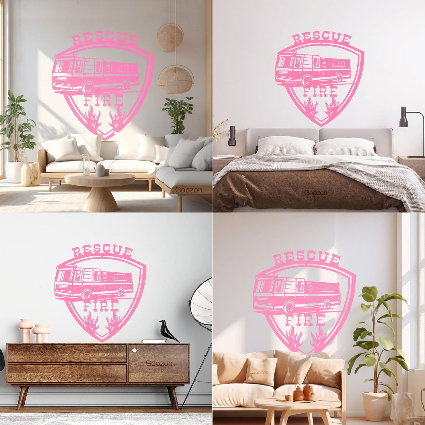 Wall Stickers Paster Paper Rescue Team Fire Protection Profession Personalized Customization