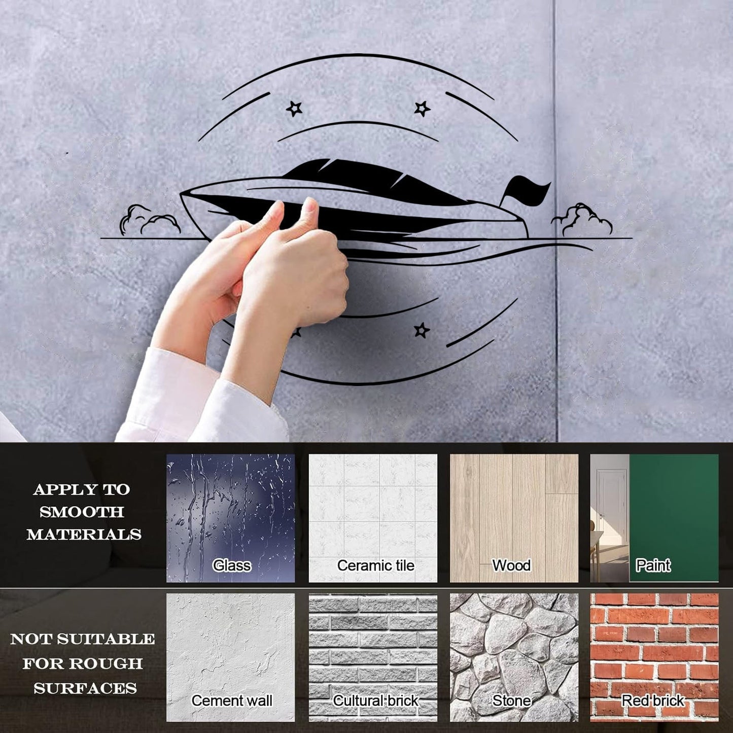 Expensive Yacht Motion Speed Boat Fine Carving Stickers Art Decoration