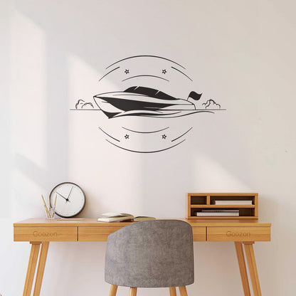 Expensive Yacht Motion Speed Boat Fine Carving Stickers Art Decoration