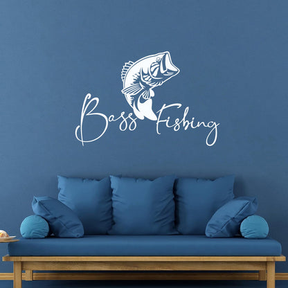 Lettering Stickers Words Sea Bass Fishing Fish & Hunt Hobby Wall Beautification