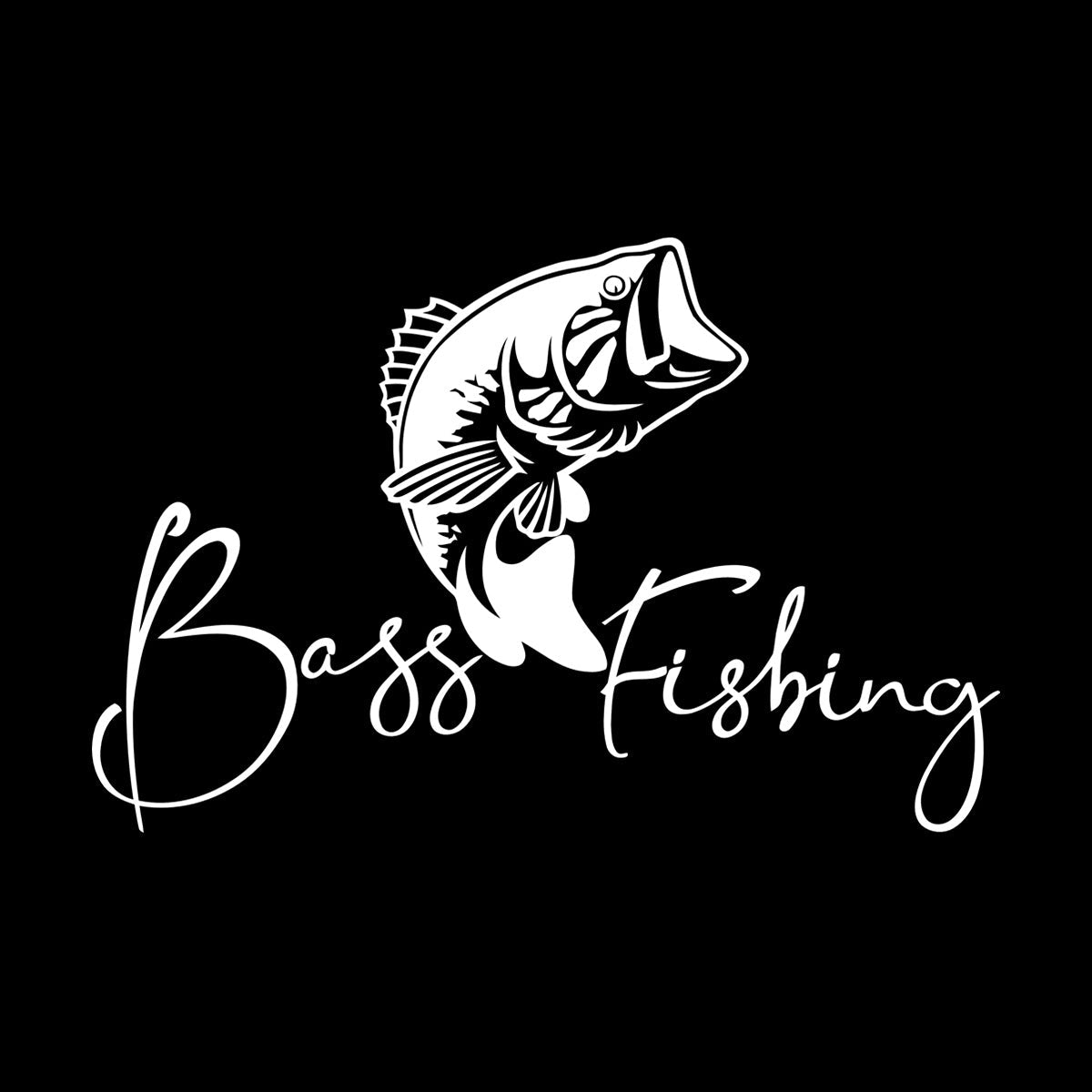 Lettering Stickers Words Sea Bass Fishing Fish & Hunt Hobby Wall Beautification