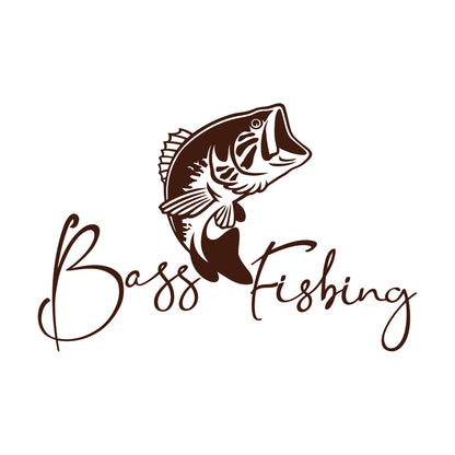 Lettering Stickers Words Sea Bass Fishing Fish & Hunt Hobby Wall Beautification