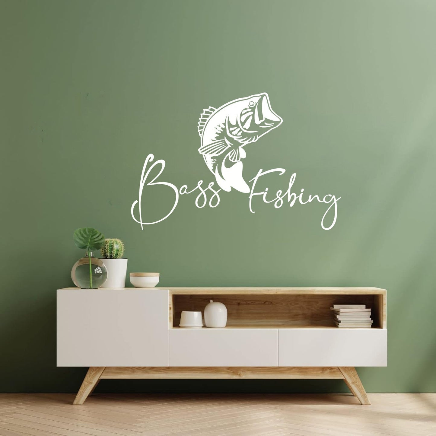 Lettering Stickers Words Sea Bass Fishing Fish & Hunt Hobby Wall Beautification