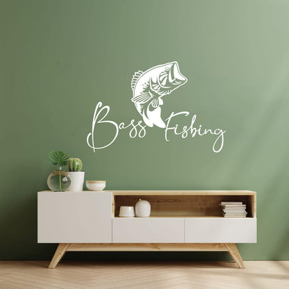 Lettering Stickers Words Sea Bass Fishing Fish & Hunt Hobby Wall Beautification