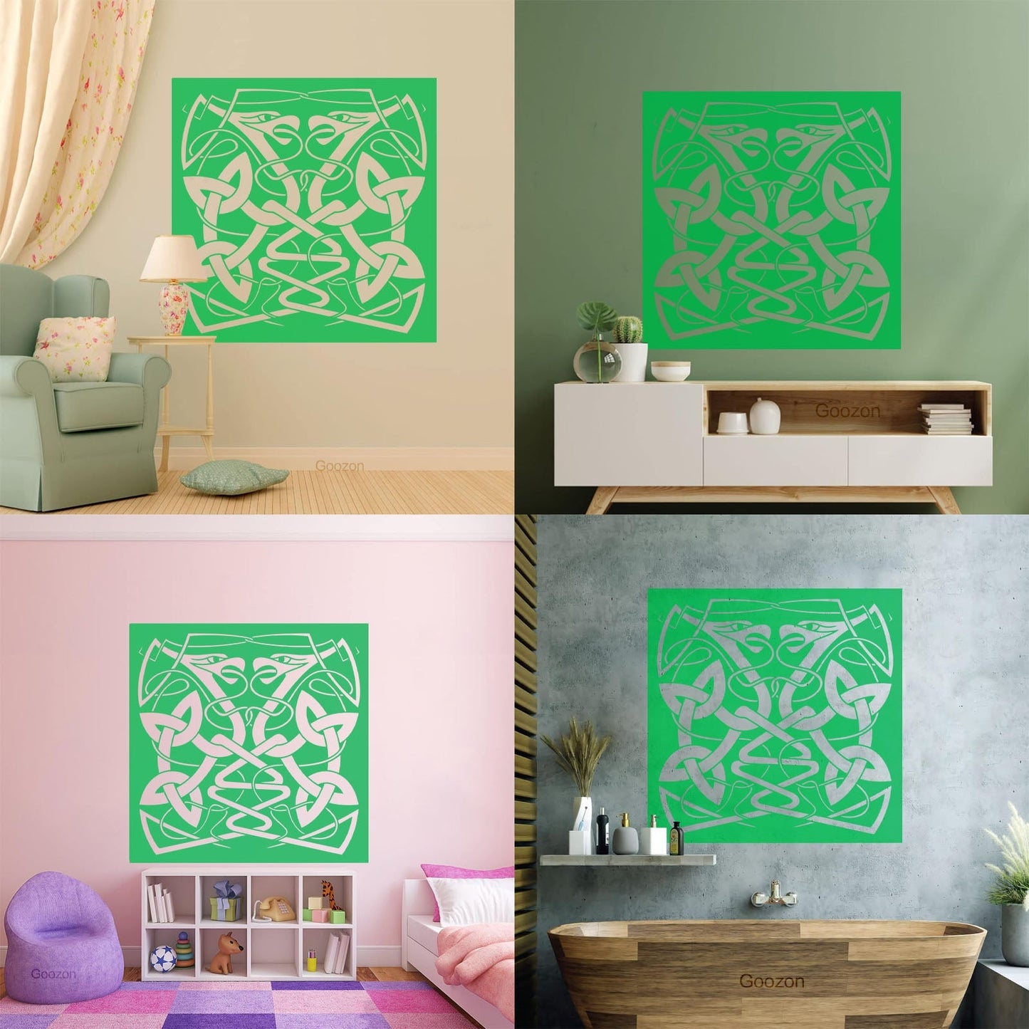 Wall Decals Pvc Abstract Animal Snake Couple Celtic Style It Won'T Fall Off