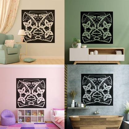 Wall Decals Pvc Abstract Animal Snake Couple Celtic Style It Won'T Fall Off